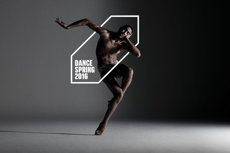 a man is dancing in front of a black and white background with the words dance spring 2010