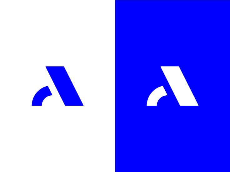 two logos that are blue and white, one has the letter a in it's center