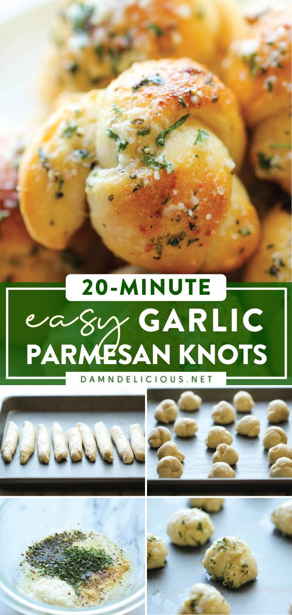 EASY GARLIC PARMESAN KNOTS Parmesan Knots, Garlic Parmesan Knots, Garlic Knots, Biscuit Dough, Fool Proof, Snacks Für Party, Easy Appetizer Recipes, Garlic Parmesan, Bread Recipes Homemade