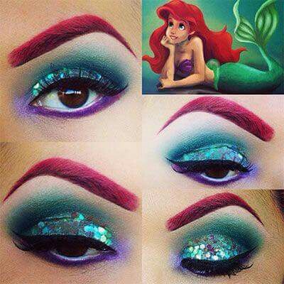 Little Mermaid Makeup, Carnaval Make-up, Ariel Makeup, Mermaid Makeup Tutorial, Fantasy Make-up, Halloweenský Makeup, Ariel Costumes, Mermaid Halloween, Disney Makeup