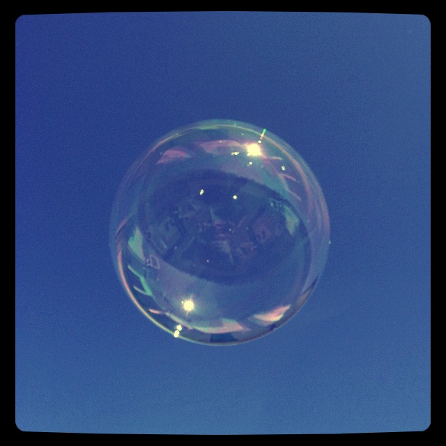 Unsleeping City, Blue Sky, Floating, Bubbles, Blue