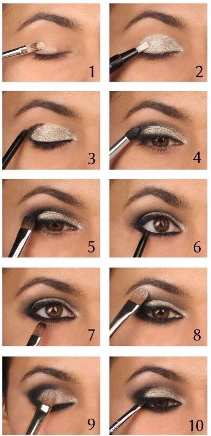 Smokey Eyes Tutorial, Easy Eye Makeup Tutorial, Eyeliner Tips, Silver Eyeshadow, Makeup Sephora, Smokey Eye Tutorial, Smokey Eye Makeup Tutorial, Eye Makeup Pictures, Eye Makeup Steps