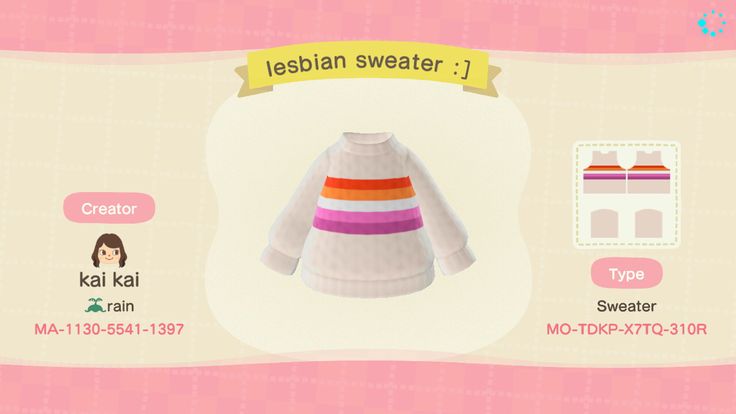 an animal crossing character's clothing is shown in this screenshot from the game