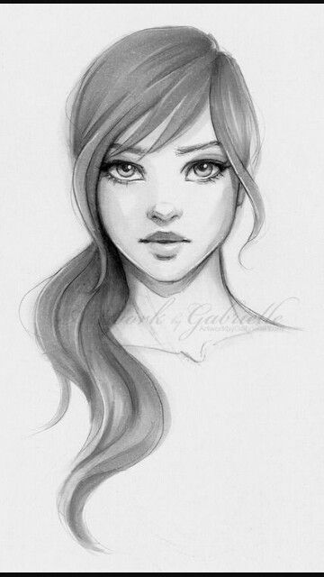 a drawing of a girl with long hair