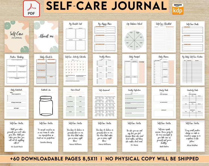 the self - care journal is shown with instructions for how to use it and what to do