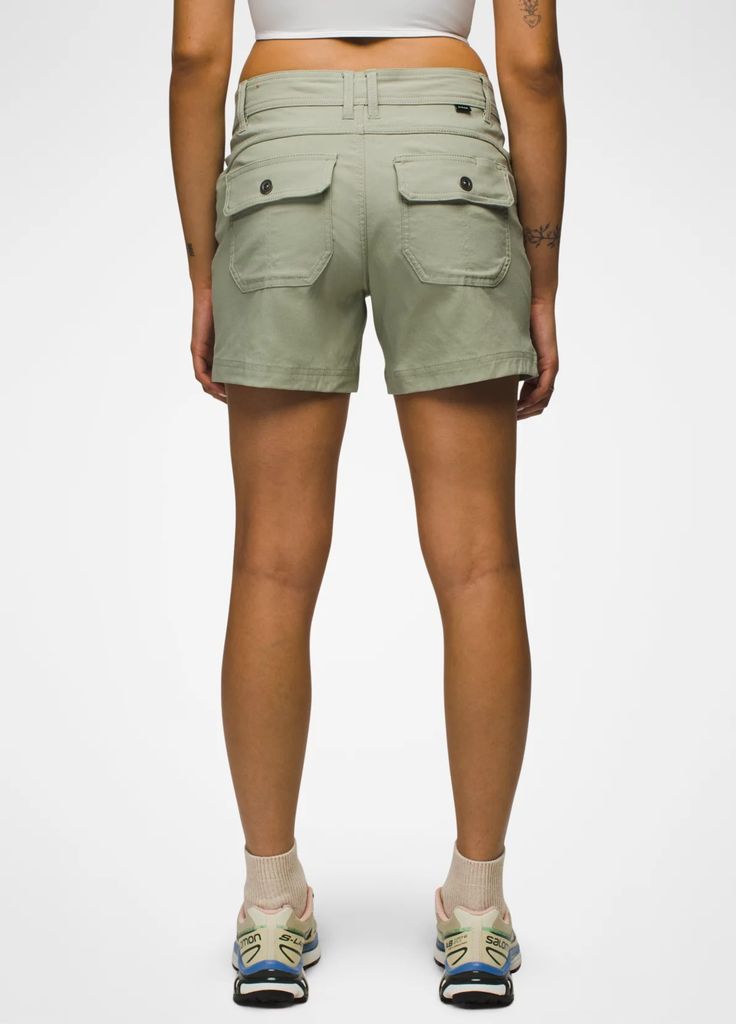 Halle Short II | Womens Shorts | prAna Functional Relaxed Fit Shorts For Hiking, Relaxed Fit Functional Shorts For Outdoor, Functional Shorts For Outdoor Activities In Spring, Functional Shorts For Spring Outdoor Activities, Travel Bottoms With Built-in Shorts And Relaxed Fit, Outdoor Shorts With 5-inch Inseam And Built-in Shorts, Summer Cotton Shorts For Outdoor Activities, Summer Outdoor Cargo Shorts With Elastic Waistband, Khaki Cargo Shorts For Hiking