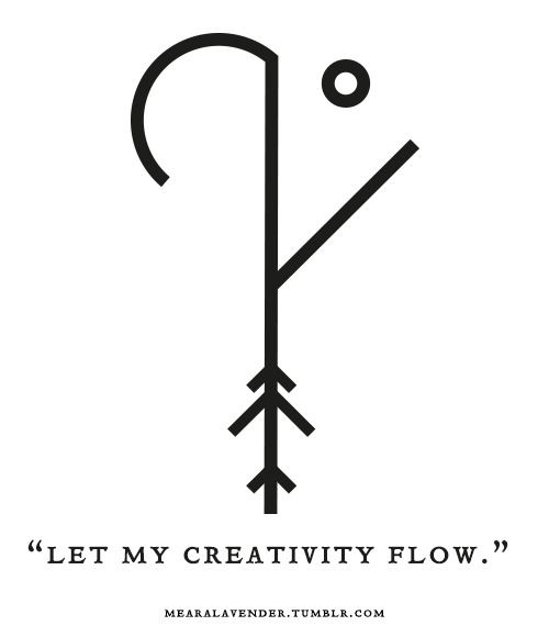 an arrow with the words let my creativity flow