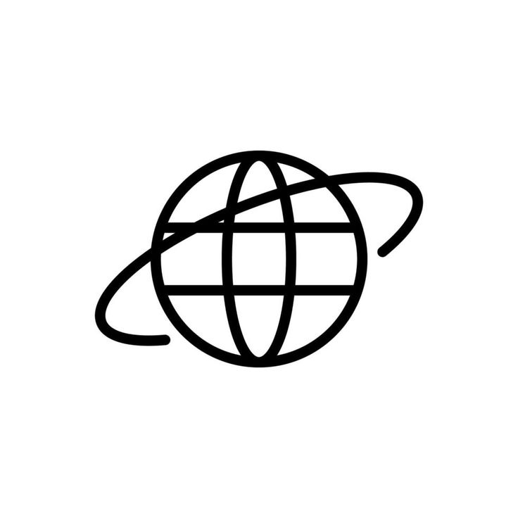 a black and white image of the earth with lines on it's side, in front of a white background