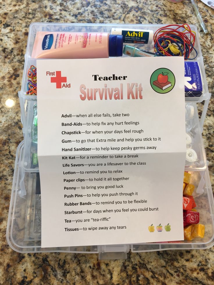 the teacher survival kit is packed with supplies