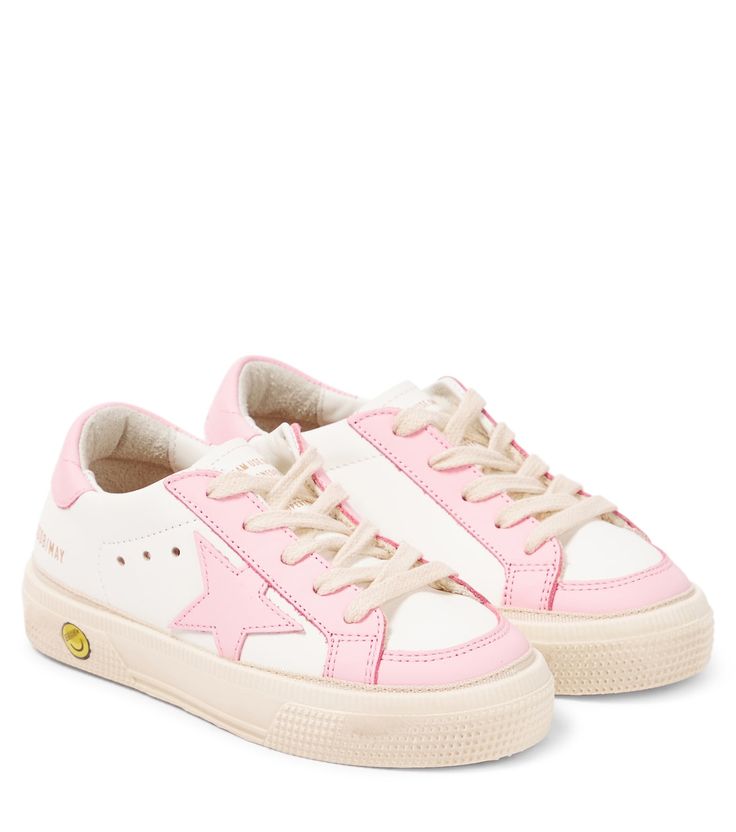 May leather sneakers in white - Golden Goose Kids | Mytheresa Preppy Kids, Pretty Sneakers, Preppy Shoes, Shoe Wishlist, Cute Nike Shoes, Cute Sneakers, Shoe Inspo, Golden Goose Shoes, Cute Nikes