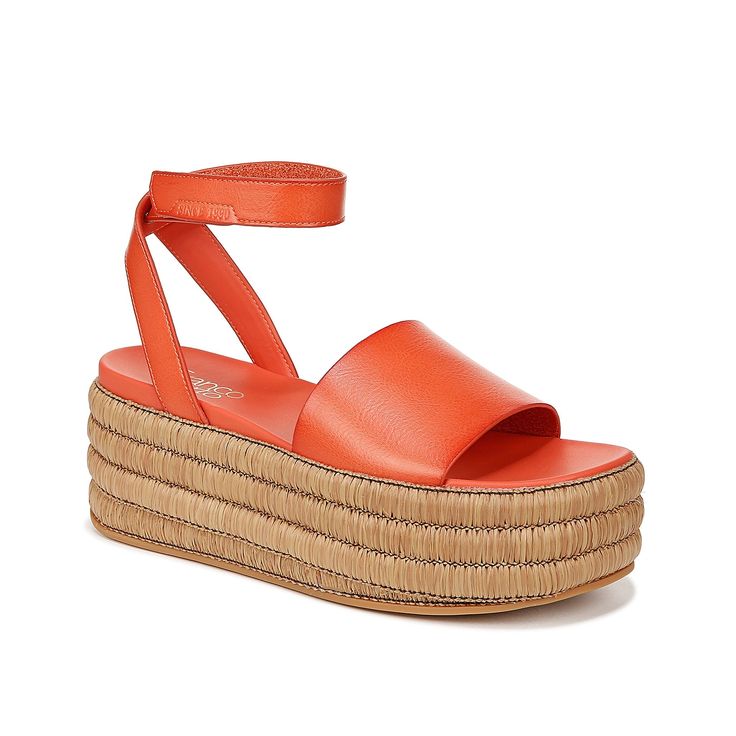 Franco Sarto-Sienna Platform Sandal Heighten the mood in the Sienna sandal from Franco Sarto. The jute-wrapped chunky platform elevates a warm weather look with ease, making this your new go-to when you want to catch eyes. Orange Platform Sandals With Ankle Strap, Orange Platform Wedge Sandals For Summer, Orange Open Toe Wedge Sandals For Summer, Orange Ankle Strap Sandals For Summer, Orange Synthetic Wedge Sandals For Spring, Orange Open Toe Wedge Sandals For Spring, Summer Orange Ankle Strap Sandals, Spring Orange Open Toe Wedge Sandals, Orange Platform Wedge Sandals For Spring