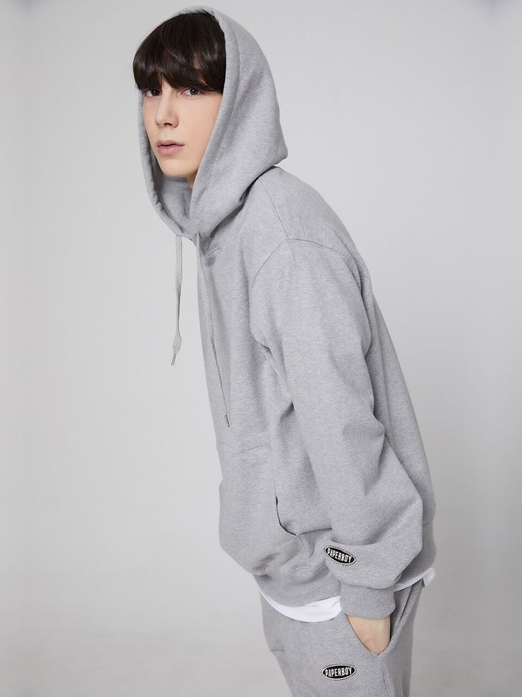 Editor's NotesPAPERBOY’s hoodie gives casual look with oversized fit and logo embroidery wappen detail.- Hood detail with adjustable drawstring- Oversized fit- Long sleeves- Ribbed cuffs and hem- Front pocket- Logo embroidery wappen in sleeve- Minimized shrinking and warpingMeasurements(in.)M / L / XL- Length: 27.6in. / 28.0in. / 28.3in.- Shoulder: 20.1in. / 20.9in / 22.0in.- Chest: 23.6in. / 24.6in. / 26.0in.- Sleeve: 24.4in. / 25.0in. / 25.4in.*Model Info: 5’6’’ 119.0lbs Fitting Size M*Model I Basic Hoodie With Pockets For Streetwear, Relaxed Fit Hooded Sweatshirt With Ribbed Cuffs, Solid Color Streetwear Sweats With Drawstring, Solid Color Sweats With Drawstring For Streetwear, Solid Sweats With Drawstring For Streetwear, Spring Streetwear Hoodie In Solid Color, Basic Hoodie Sweatshirt With Ribbed Cuffs, Urban Sweats With Drawstring Hood And Long Sleeves, Basic Hooded Sweatshirt With Drawstring