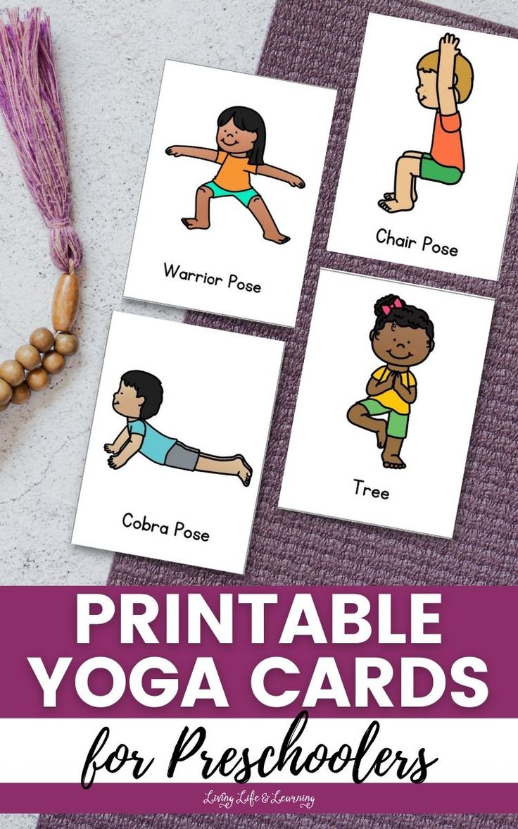 printable yoga cards for preschoolers with the words, freebie and other activities