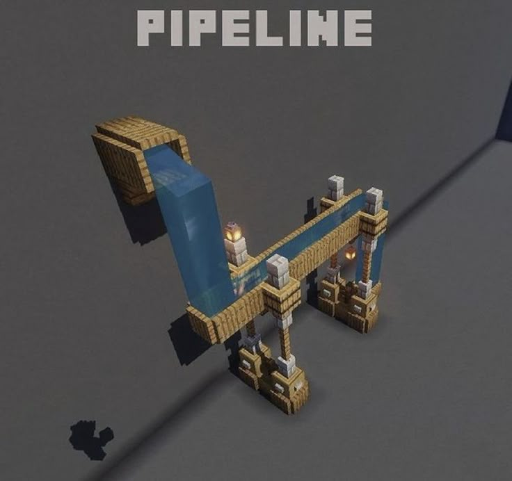 an image of a minecraft project with the text pipeline on it's side