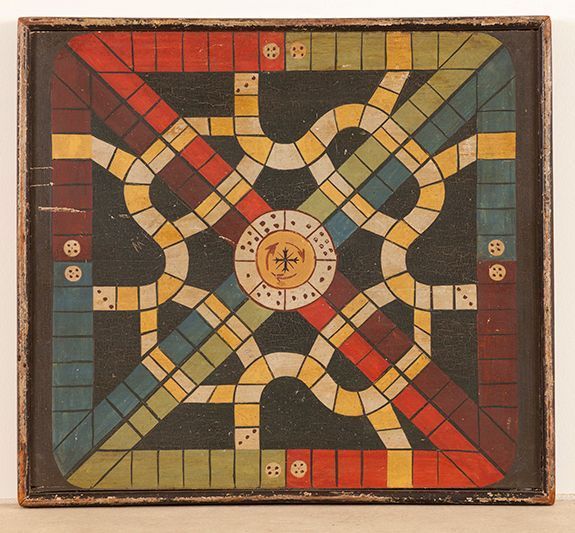 a close up of a game board with many different colors and designs on it,