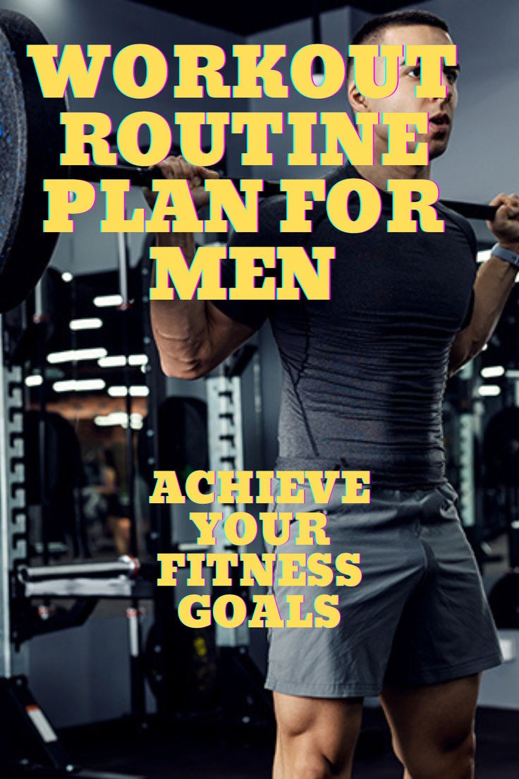 Graphic showcasing a full-body workout routine for men. Includes exercises like push-ups, squats, deadlifts, and planks. Each exercise is illustrated with a simple icon and labeled with recommended sets and reps. The design features a clean layout with bold text and a motivating color scheme, ideal for fitness enthusiasts looking to build strength and endurance. Beginner Gym Routine Men, Beginner Gym Workout Men, Getting Back Into The Gym, Free Weight Workout For Men, Workout Routine For Men Gym, Men’s Workout Routine, Light Gym Workout, Mens Gym Workout Plan, 1 Hour Gym Workout