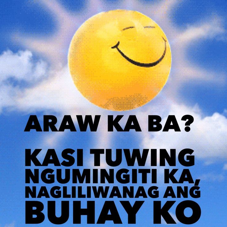 a yellow smiley face with clouds in the background and words below it that read, araw ka ba?