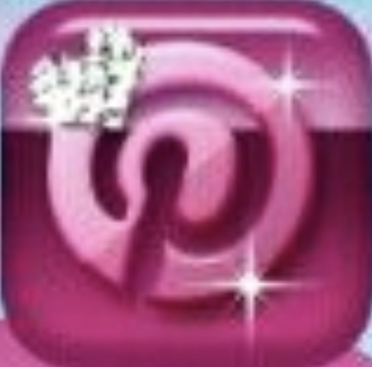 the pinter logo is pink and has white stars on it