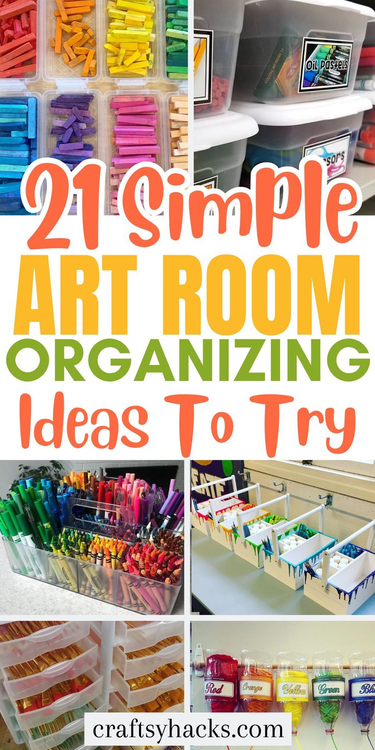 organized art room with lots of craft supplies