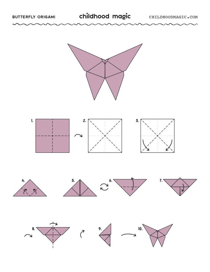 how to make origami butterflies for children's crafts with pictures and instructions