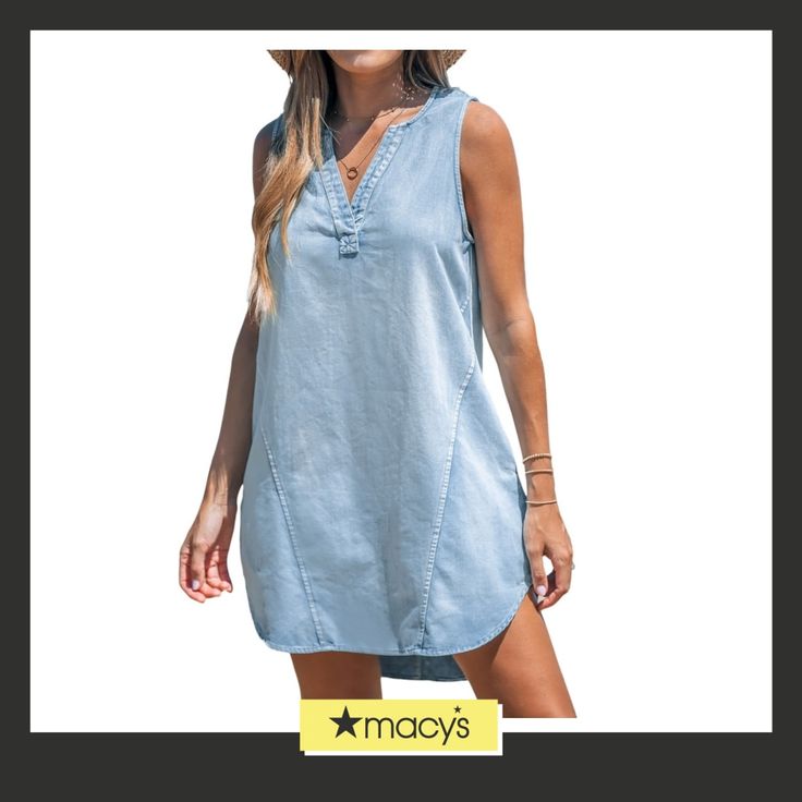 in stock Cupshe Dress, High Low Hem, Casual Summer Dresses, V Neck Dress, Denim Women, Buy Online, Blue Dresses, Night Out, Casual Dresses