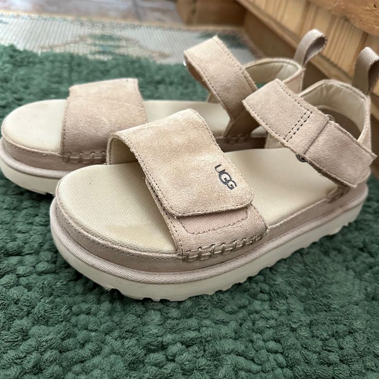 Beige Ugg Sandal Worn Once Maybe Ugg Sandals, Shoes Ugg, Womens Uggs, Ugg Shoes, Women's Shoes Sandals, Shoes Sandals, Size 7, Women Shoes, Sandals