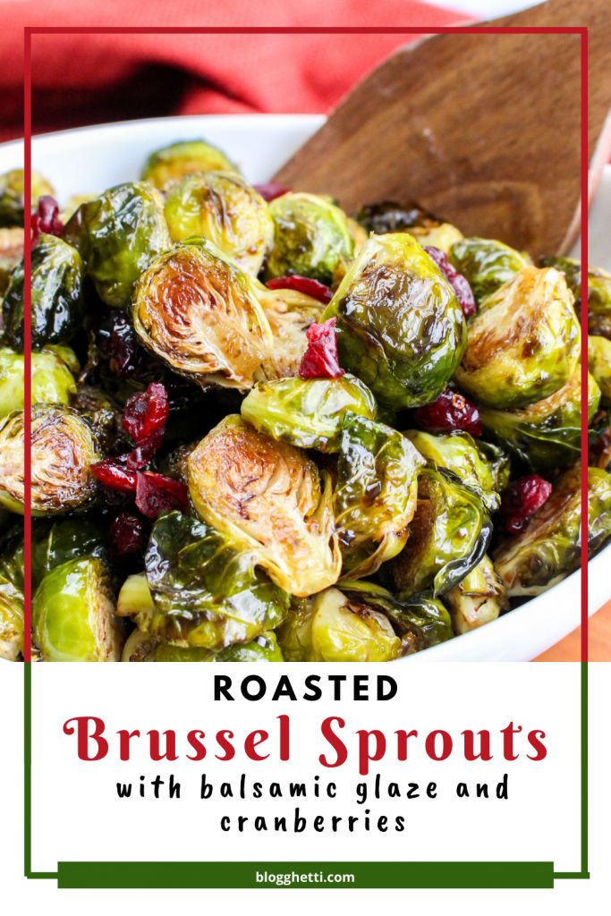 roasted brussel sprouts with balsamic glaze and cranberries