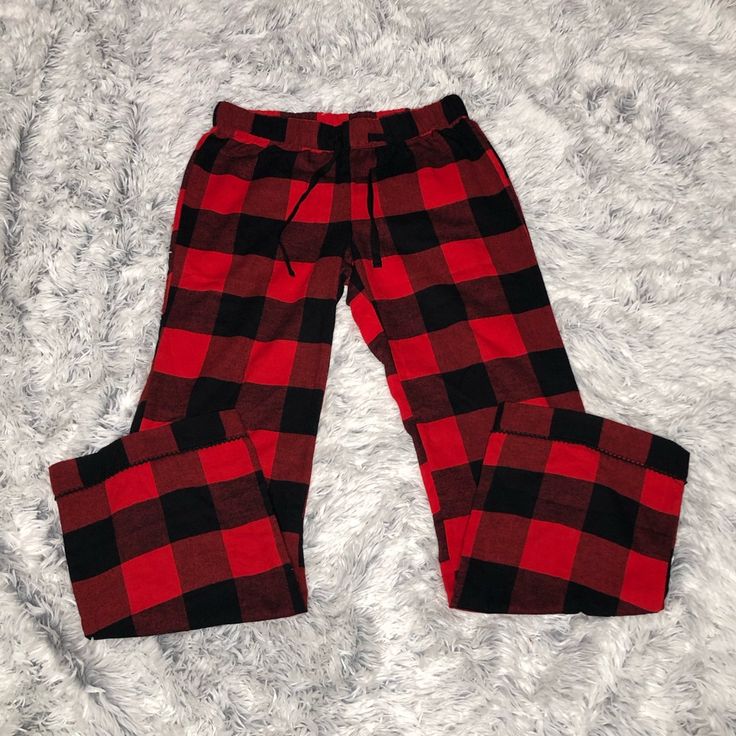 Nwot Red Flannel Adjustable Strings Size: Xsmall Cozy Plaid Bottoms For Loungewear, Comfortable Red Bottoms For Lounging, Cozy Black Bottoms For Pajama Party, Red Winter Sleepwear Long Pants, Red Long Pants Sleepwear For Winter, Cozy Red Bottoms For Pajama Party, Red Bottoms For Winter Loungewear, Cozy Red Cotton Bottoms, Cozy Red Loungewear Bottoms