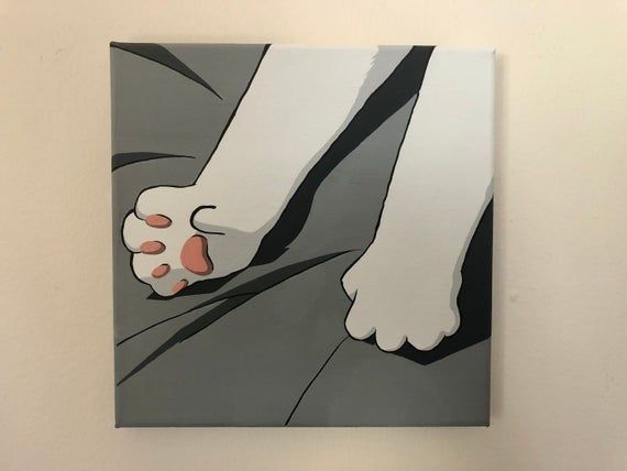 a painting of a person's foot on the ground in front of a white wall