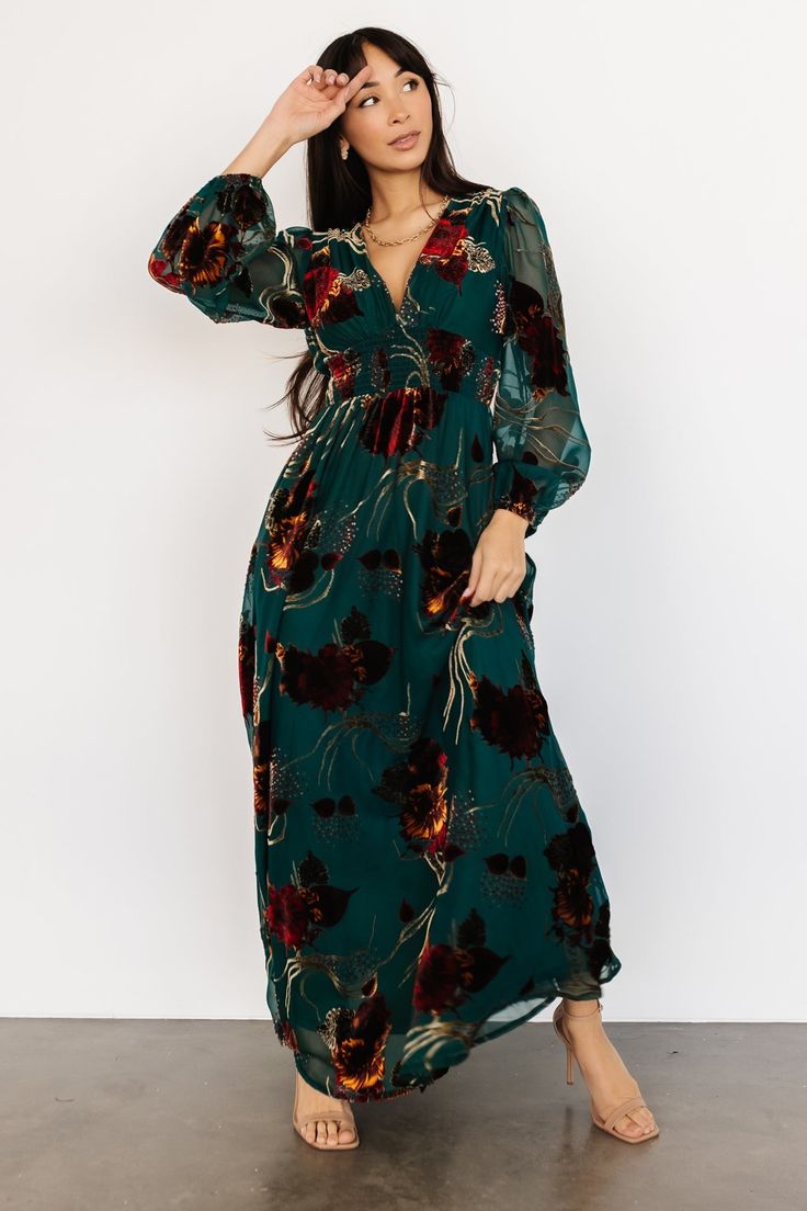 Mikla Maxi Dress | Jade Multi Jade Background, Wedding Guest Outfit Fall, Tulle Maxi Dress, Destination Dress, Maxi Outfits, Baltic Born, Burnout Velvet, Velvet Maxi Dress, Velvet Maxi