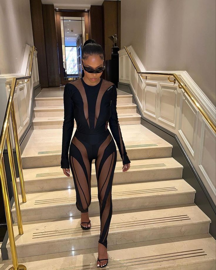 Black Jumpsuit Outfit Baddie, Jumpsuit Outfit Baddie, Mugler Jumpsuit, Black Jumpsuit Outfit, Birthday Look, Flawless Beauty, Jumpsuit Outfit, Cute Everyday Outfits, Baddie Outfits