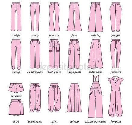 different types of women's pants