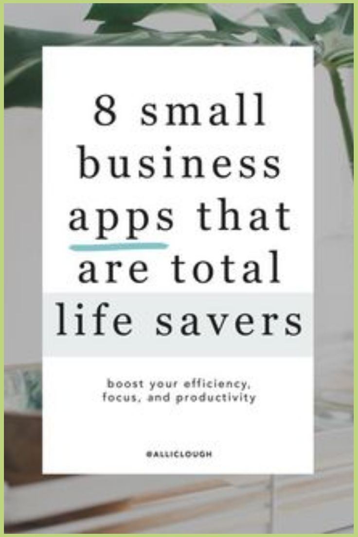 a plant with the words 8 small business apps that are total life savers