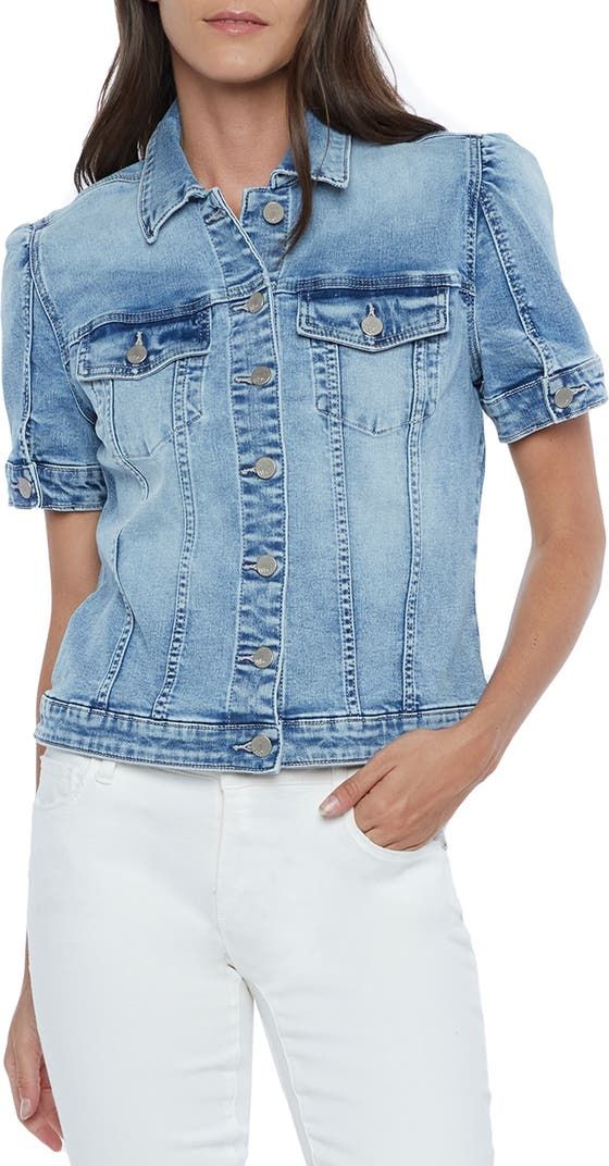 Wash Lab Denim Puff Sleeve Denim Jacket | Nordstrom Short Sleeve Denim Jacket, Short Sleeve Jean Jacket, Grown Style, Lightweight Denim Jacket, Cowgirl Jeans, Denim Jacket Short, Indian Outfits Lehenga, Classic Corvette, Bacardi