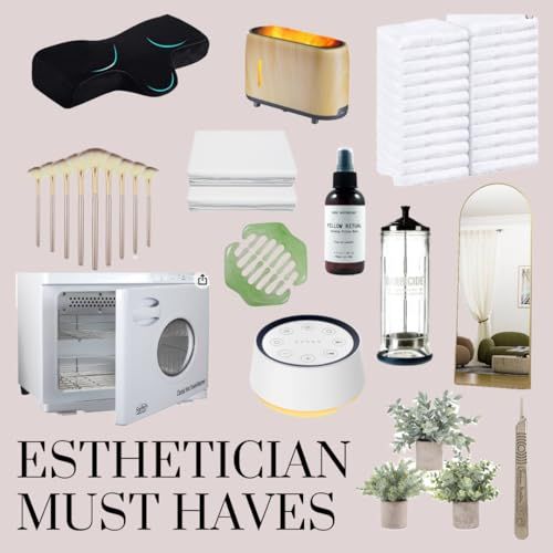 Gabbie tepen's Amazon Page Esthetician Products Skincare, Aesthetician Must Haves, Esthetician Facial Products, Esthetician Amazon Must Haves, Esthetician Suite Decor Ideas, Facial Set Up Ideas, Esthetician Room Supplies List, Esthetician Supply List, At Home Esthetician Room Ideas