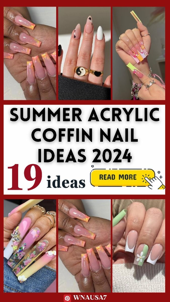 #SummerNails#SexyNails#NailInspiration#NailPolish#NailFashion#NailObsession#NailLove#NailTech#NailSalon#AcrylicNails#NailHack#NailBeauty#NailSelfie#NailDesignInspiration#NailArtAddict#NailArtTrends#SummerNailDesign#SummerNailInspo#SummerNailStyle#SummerNailObsession#SummerNailInspiration#SummerNailManicure Summer Nails Idea Acrylics Coffin, Coffin Nail Ideas, Manicure Soak, Statement Nail, Modern Nails, Floral Decal, Nail Gel Polish, Nail Envy, Summer Acrylic Nails