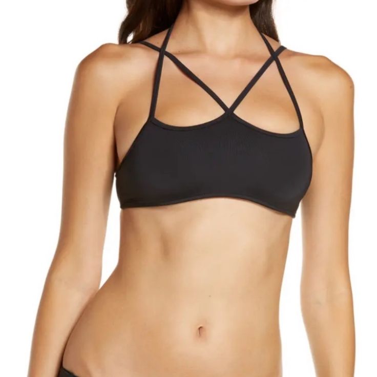 Frankie’s Bikinis Aleisha Eco Bikini Top In Black Small New With Tags This Is A Top Only Color/Pattern - Black Design Details - Strappy Neckline Self-Tie Neck Closure 87% Nylon, 13% Spandex Hand Wash Cupshe Bikinis, Nordstrom Women, Head Ties, Frankies Bikinis, Tankini Set, Popular Brands, New Clothes, Black Design, Swimwear Tops