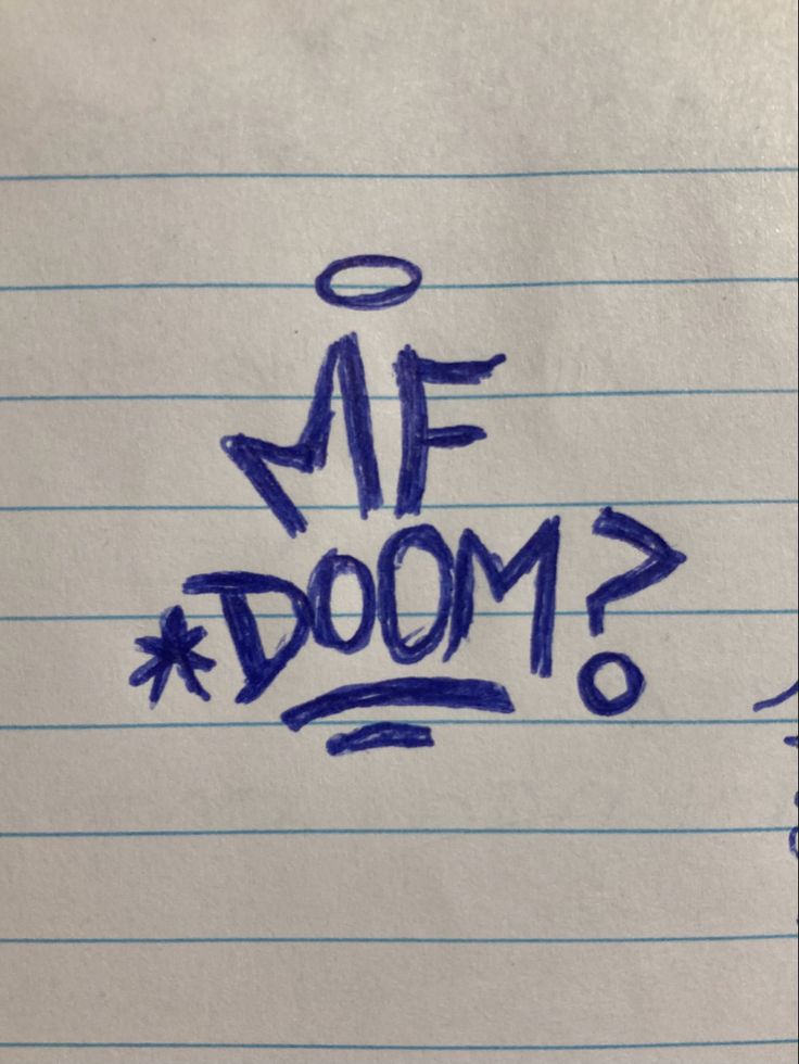 a piece of paper with writing on it that says me and the word zoom written in blue ink