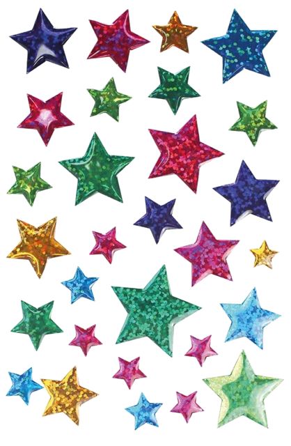 many different colored stars are arranged together