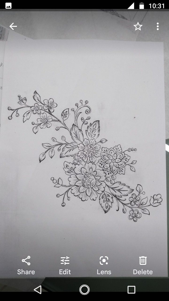 an image of flowers on paper with the phone