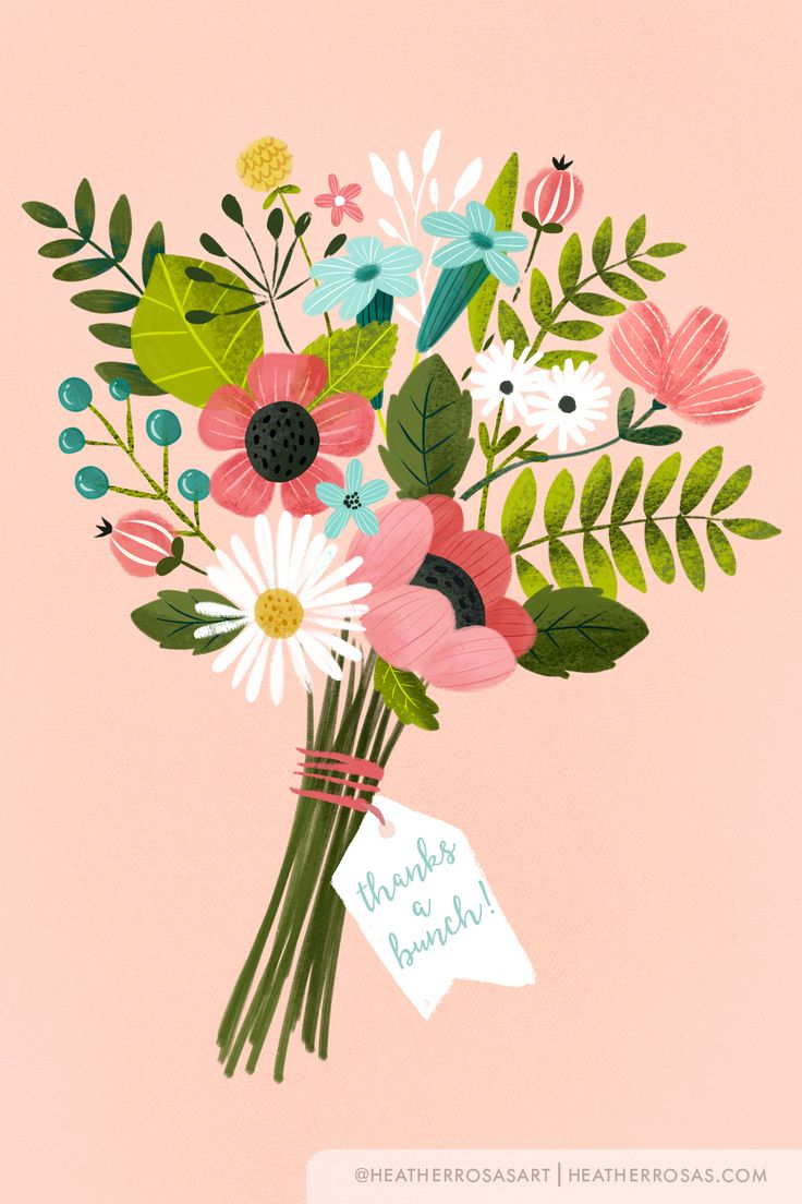 a bouquet of flowers on a pink background