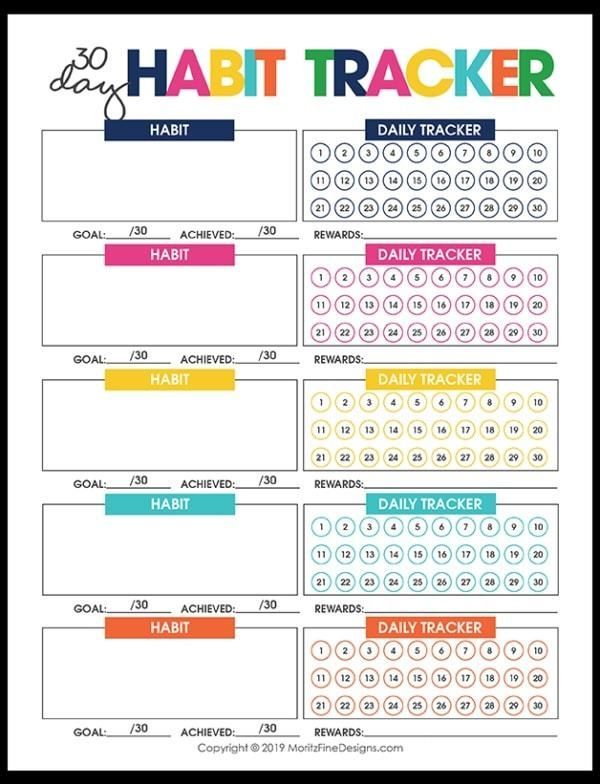 a printable habit tracker with the words habit tracker and daily trackers on it