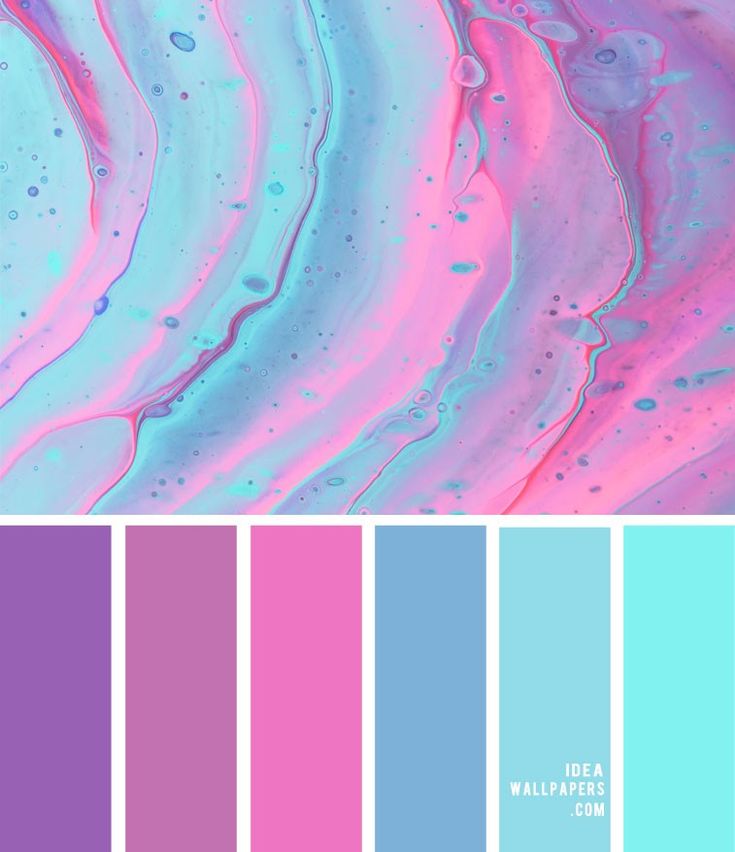 a color palette with different shades of pink, blue and purple on the bottom half