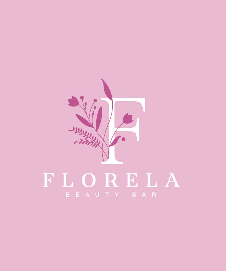 the logo for florella beauty bar, which is located in front of a pink background