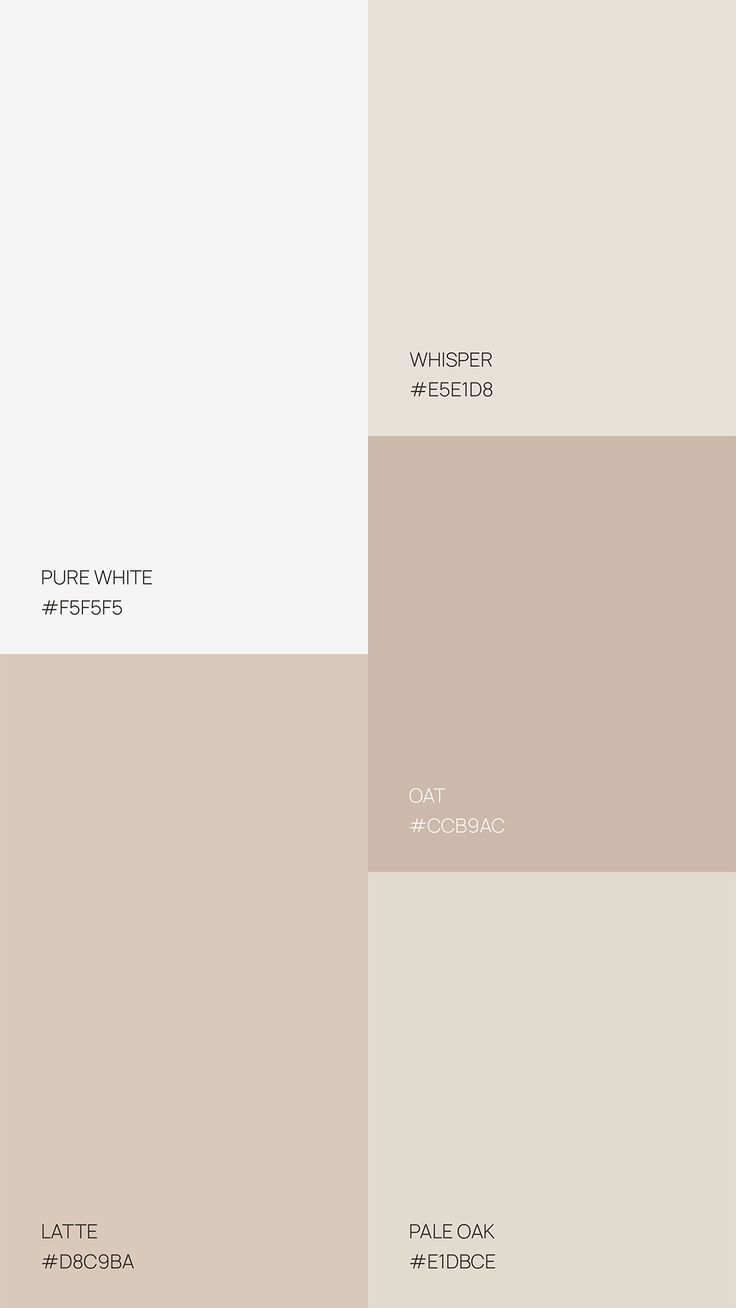 four different shades of beige and white with the same color scheme in each one corner