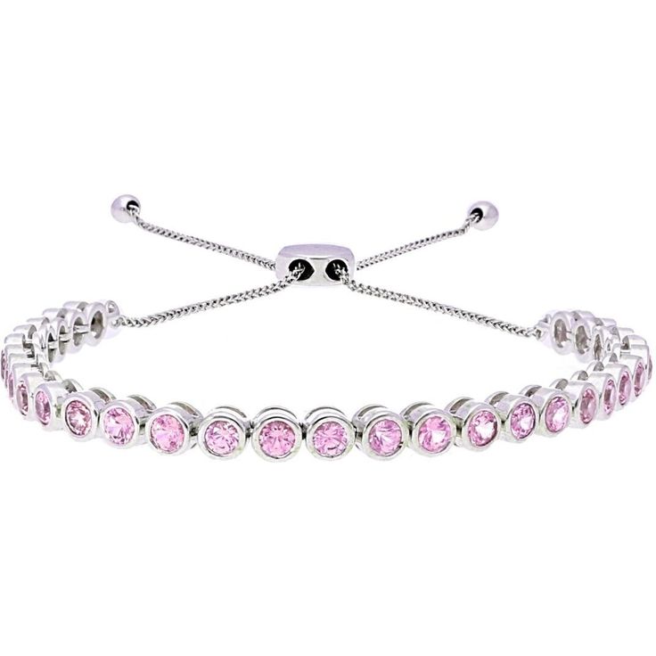 Sofer Jewelry - Pink Sapphire Bezel Bolo Bracelet in 14K White Gold Luxury Pink Sapphire Elegant Bracelets, Bolo Bracelet, Bracelet Collection, Diamond Stone, Pink Sapphire, Bezel Setting, Maquillaje De Ojos, The Pink, Timeless Beauty