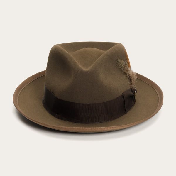 Whippet Fedora | Stetson Classic Brown Felt Hat With Flat Crown, Classic Brown Flat Brim Felt Hat, Curved Brim Fur Felt Top Hat For Fall, Classic Brown Fedora With Flat Crown, Brown Fur Felt Hat With Flat Crown, Classic Brown Hat With Flat Crown, Brown Short Brim Fur Felt Hat, Flat Brim Fur Felt Hat, Fur Felt Top Hat With Curved Brim For Fall