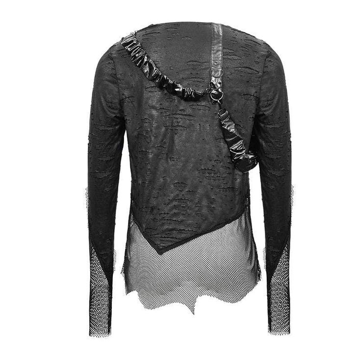 For those of you who want to bring a bit of different style and vibe for the Halloween, this mesh gloved top will leave an impression. The opening around the neck is quite wide, while the sleeves, from the elbows down are covered in mesh. And the ending is not a plain one- it is done in a glove. The basis of the sweater is black and shiny, resembling the look of leather, making the sweater even more unique. This top is best styled with some skinny leather pants and boots.? 
 
Material:?POLYESTER Gothic Long Sleeve Winter Tops, Fall Cosplay Long Sleeve Tops, Halloween Cosplay Long Sleeve Tops, Gothic Long Sleeve Tops For Winter, Gothic Tops For Winter Alternative Fashion, Grunge Halloween Party Tops, Gothic Long Sleeve Halloween Tops, Gothic Long Sleeve Tops For Halloween, Gothic Stretch Tops For Winter