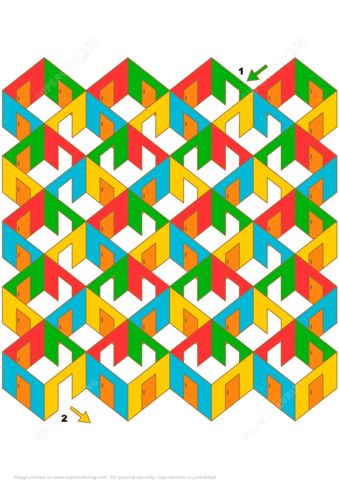 an abstract geometric pattern made up of colored blocks and triangles, with numbers on each side