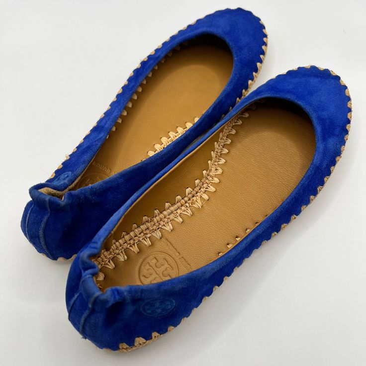 Brand New Without Box 100% Authentic Tory Burch Moccasin Style Shoes In Soft Suede. Leather Soles. Elastic And Suede Lined At The Heel. Size 6b. Blue Round Toe Moccasins For Galas, Blue Leather-sole Moccasins With Round Toe, Blue Moccasins With Leather Sole And Round Toe, Blue Leather Sole Moccasins With Round Toe, Blue Flat Slip-on Moccasins, Blue Leather Closed Toe Flats, Blue Leather Flats With Leather Sole, Blue Slip-on Moccasins With Suede Lining, Blue Slip-on Moccasins With Textured Sole